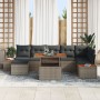 Conjunto de Sofá de Jardín Set de 8 Gris Rattan, Poliéster de , Sofás de exterior - Ref: Foro24-3350091, Precio: 559,21 €, De...