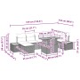 Conjunto de Sofá de Jardín Set de 8 Gris Rattan, Poliéster de , Sofás de exterior - Ref: Foro24-3350091, Precio: 559,21 €, De...