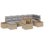 Conjunto Sofá Jardín Set 8 Beige, Gris Rattan, Poliéster de , Sofás de exterior - Ref: Foro24-3350092, Precio: 579,70 €, Desc...