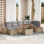 Conjunto Sofá Jardín Set 8 Beige, Gris Rattan, Poliéster de , Sofás de exterior - Ref: Foro24-3350092, Precio: 579,70 €, Desc...