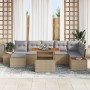 Conjunto Sofá Jardín Set 8 Beige, Gris Rattan, Poliéster de , Sofás de exterior - Ref: Foro24-3350092, Precio: 579,70 €, Desc...