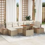 Set de Sofá de Jardín Set de 8 Beige Ratán, Poliéster de , Sofás de exterior - Ref: Foro24-3350093, Precio: 582,40 €, Descuen...