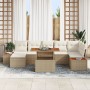 Set de Sofá de Jardín Set de 8 Beige Ratán, Poliéster de , Sofás de exterior - Ref: Foro24-3350093, Precio: 582,40 €, Descuen...