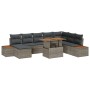 Set de Sofás Jardín Conjunto de 9 Gris Ratán de , Sofás de exterior - Ref: Foro24-3350096, Precio: 609,88 €, Descuento: %