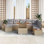 Conjunto de Sofá de Jardín Juego de 9 Beige, Gris de , Sofás de exterior - Ref: Foro24-3350097, Precio: 610,57 €, Descuento: %