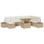 Conjunto de Sofá de Jardín Set de 9 Beige y crema Ratán y poliéster de , Sofás de exterior - Ref: Foro24-3350098, Precio: 648...