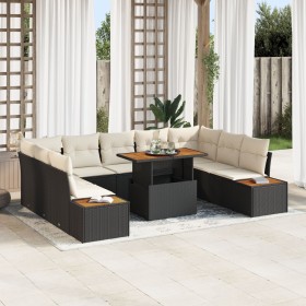 Conjunto de Sofá de Jardín Set de 6 Marco negro con cojines beige de , Sofás de exterior - Ref: Foro24-3350099, Precio: 651,3...