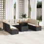 Conjunto de Sofá de Jardín Set de 6 Marco negro con cojines beige de , Sofás de exterior - Ref: Foro24-3350099, Precio: 651,3...