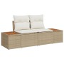 Conjunto de Sofá de Jardín Set de 9 Beige y crema Ratán y poliéster de , Sofás de exterior - Ref: Foro24-3350098, Precio: 648...