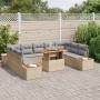 Set de Sofá de Jardín Set de 6 Beige, Gris Ratán, Poliéster de , Sofás de exterior - Ref: Foro24-3350102, Precio: 674,96 €, D...