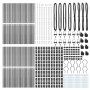 Set de 4 Gris Acero recubierto en polvo 190 cm Poste de cerca de , Postes de cerca - Ref: Foro24-3350140, Precio: 409,57 €, D...