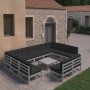 Set de muebles de jardín 10 pzas con cojines madera pino gris de vidaXL, Conjuntos de jardín - Ref: Foro24-3077221, Precio: 9...