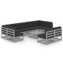 Set de muebles de jardín 10 pzas con cojines madera pino gris de vidaXL, Conjuntos de jardín - Ref: Foro24-3077221, Precio: 9...