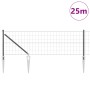 Cerca Euro de con 13 postes con picas 0.6x25 m de acero galvanizado gris de , Paneles de vallas - Ref: Foro24-3350682, Precio...
