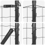 Valla Europea con 13 Postes Flangeados 0.6x25 m de Acero Galvanizado de , Paneles de vallas - Ref: Foro24-3350947, Precio: 13...
