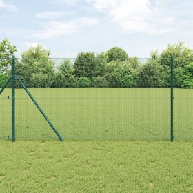 Cerca de Alambre Soldado con 13 Postes Verde 1x25 m Acero de , Paneles de vallas - Ref: Foro24-3351726, Precio: 130,11 €, Des...