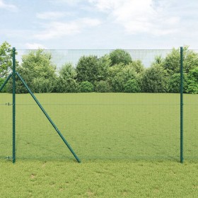 Cerca de Alambre Soldado con 13 Postes Verde 1.5x25 m de Acero de , Paneles de vallas - Ref: Foro24-3351739, Precio: 176,81 €...
