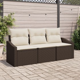 Conjunto de Sofá de Jardín Conjunto de 3 Marrón Ratán de , Sofás de exterior - Ref: Foro24-3355247, Precio: 242,50 €, Descuen...