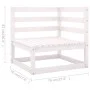 Set muebles jardín 7 pzas con cojines madera maciza pino blanco de vidaXL, Conjuntos de jardín - Ref: Foro24-3077120, Precio:...