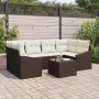 Conjunto de Comedor de Jardín de 7 Piezas con Cojines de Ratán Duradero Marrón de , Sofás de exterior - Ref: Foro24-3355287, ...