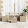 Set de Sofá de Jardín 7 Piezas Beige Ratán de , Sofás de exterior - Ref: Foro24-3355290, Precio: 522,53 €, Descuento: %