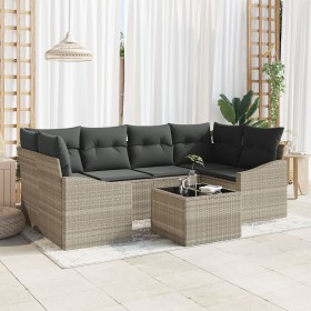 Set de sofá de jardín Set de 7 Beige y gris oscuro Ratán de , Sofás de exterior - Ref: Foro24-3355291, Precio: 497,56 €, Desc...