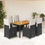 Set de mesa y sillas de jardín 7 pzas y cojines ratán PE negro en Conjuntos de jardín | Comprar online en Foru.es