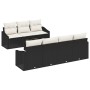 Juego de Sofá de Jardín Conjunto de 8 Beige, Negro Ratán, Poliéster de , Sofás de exterior - Ref: Foro24-3355296, Precio: 548...