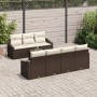 Conjunto de Sofá de Jardín 8 Piezas Crema y Marrón de , Sofás de exterior - Ref: Foro24-3355297, Precio: 565,60 €, Descuento: %