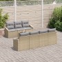 Conjunto de sofá de jardín 8 piezas Beige Ratán de , Sofás de exterior - Ref: Foro24-3355299, Precio: 580,33 €, Descuento: %