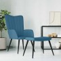 Sillón de relax con taburete terciopelo azul en Sillones | Comprar online en Foru.es