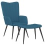 Sillón de relax con taburete terciopelo azul en Sillones | Comprar online en Foru.es
