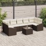 Juego de Sofás de Jardín de 8 Piezas con Cojines Marrón Ratán Poli de , Sofás de exterior - Ref: Foro24-3355307, Precio: 543,...