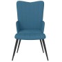 Sillón de relax con taburete terciopelo azul en Sillones | Comprar online en Foru.es