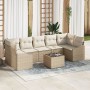 Juego de sofá de jardín de 8 piezas con cojines beige ratán poliéster de , Sofás de exterior - Ref: Foro24-3355310, Precio: 5...