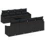 Conjunto de Sofás de Jardín de 7 piezas con Cojines Negro Ratán Poliéster de , Sofás de exterior - Ref: Foro24-3355322, Preci...