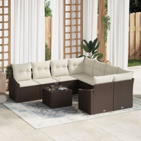 Conjunto de Sofá de Jardín  Conjunto de 9 Marrón Ratán de , Sofás de exterior - Ref: Foro24-3355327, Precio: 635,81 €, Descue...
