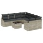 Conjunto de Comedor de Jardín de 9 Piezas con Cojines Gris Claro Poliratán de , Sofás de exterior - Ref: Foro24-3355331, Prec...