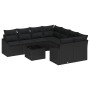 Set de Sofá de Jardín Conjunto de 9 Negro de , Sofás de exterior - Ref: Foro24-3355332, Precio: 616,35 €, Descuento: %