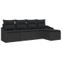 Set de Sofá de Jardín Juego de 5 Negro Ratán, Acero de , Sofás de exterior - Ref: Foro24-3355352, Precio: 349,73 €, Descuento: %