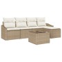 Conjunto de Sofá de Jardín Set de 6 Beige Ratan y Poliéster de , Sofás de exterior - Ref: Foro24-3355360, Precio: 427,74 €, D...