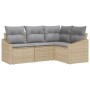 Conjunto de sofá de jardín Juego de 4 Gris, Natural de , Sofás de exterior - Ref: Foro24-3355369, Precio: 324,05 €, Descuento: %