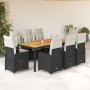 Set de mesa y sillas de jardín 9 pzas y cojines ratán PE negro en Conjuntos de jardín | Comprar online en Foru.es