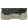 Juego de Sofá de Jardín Set de 4 Beige, Negro Ratán de , Sofás de exterior - Ref: Foro24-3355371, Precio: 324,12 €, Descuento: %