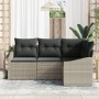 Juego de Sofá de Jardín Set de 4 Beige, Negro Ratán de , Sofás de exterior - Ref: Foro24-3355371, Precio: 324,12 €, Descuento: %