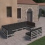 Set de muebles de jardín 9 pzas con cojines madera pino gris de vidaXL, Conjuntos de jardín - Ref: Foro24-3077216, Precio: 90...