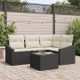 Conjunto de Sofás de Jardín Set de 5 Cojines beige y estructura negra de , Sofás de exterior - Ref: Foro24-3355376, Precio: 3...