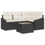 Conjunto de Sofás de Jardín Set de 5 Cojines beige y estructura negra de , Sofás de exterior - Ref: Foro24-3355376, Precio: 3...
