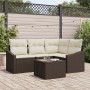 Conjunto de Sofás de Jardín Set de 5 Crema, Marrón de , Sofás de exterior - Ref: Foro24-3355377, Precio: 373,71 €, Descuento: %