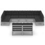 Set de muebles de jardín 9 pzas con cojines madera pino gris de vidaXL, Conjuntos de jardín - Ref: Foro24-3077216, Precio: 90...